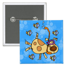 snorkel doggy pin