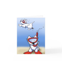 Snorkelling Westies Note Card