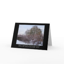 Snow, Bamboo and Trees with Seneca Quote Greeting Cards