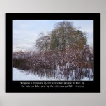 Snow, Bamboo and Trees with Seneca Quote posters