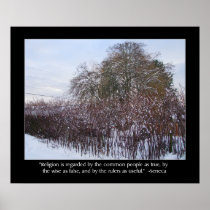 Snow, Bamboo and Trees with Seneca Quote Poster