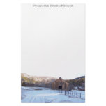 Snow, Barn & Mountains Stationery