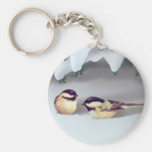 SNOW BIRDS by SHARON SHARPE Keychain