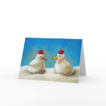 Snow Birds fun snow sculpture chickens art cards
