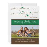 Snow Birds Merry Christmas Holiday Card (green) invitations