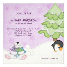 Snow Buddies Birthday Custom Announcement