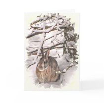 Snow Bunny Christmas Greeting Card