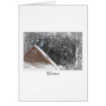 Snow Cabin Woods Winter Card