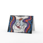 snow cat greeting card