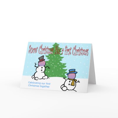 Snow Christmas Photo Frame Card Cards by bwmedia