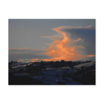 Snow Cloud over Newtown, Powys Post Card