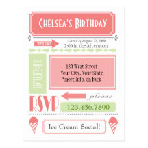 Snow-Cone Invite Post Card