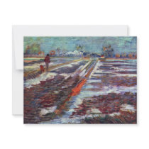 Snow-Covered Fields At Arles By Vincent Van Gogh Personalized Announcements