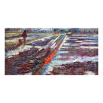 Snow-Covered Fields At Arles By Vincent Van Gogh Photo Cards