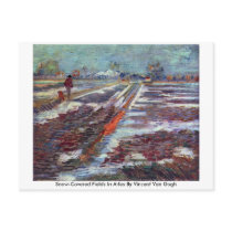 Snow-Covered Fields In Arles By Vincent Van Gogh Postcard