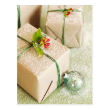 Snow Covered Holiday Gifts Post Card