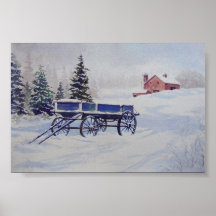 Snow Covered Wagon- poster