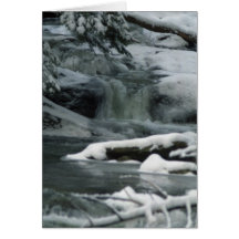 Snow Covered Waterfall Greeting Card