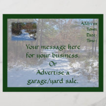Snow Covered Woodland Path in Winter Personalised Flyer