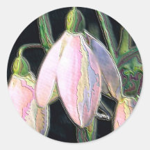 Snow drops round sticker