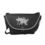 Snow Elephant Walking in The Glowing Forest Messenger Bag