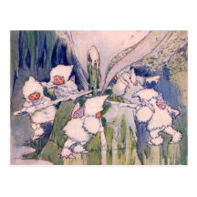 Snow Faeries Making Snow Post Cards