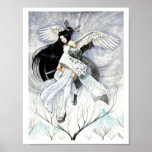 Snow & Feathers Large Geisha Japanese Art Print