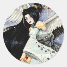 Snow & Feathers Small Sticker