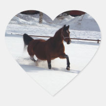 Snow Horse Heart Stickers