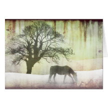 Snow Horse Holiday Card