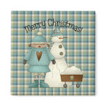 Snow Kids Christmas Magnet