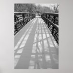 Snow on a Bridge Black and White Poster