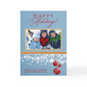 Snow Ornaments Family Holiday Card (blue)