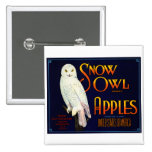 Snow Owl Apples Button