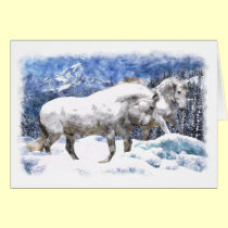 SNOW PLAY WATERCOLOR cards