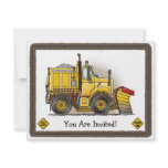 Snow Plough Construction Kids Party Invitation