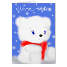 Snow Polar Bear Christmas Card