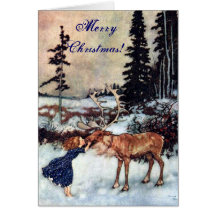Snow Queen Fairy Tale with Gerda Christmas Card