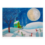 SNOW SCENE FOLK SHEEP MOON POST CARDS