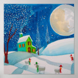 SNOW SCENE FOLK SHEEP MOON POSTERS