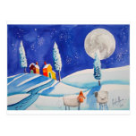 SNOW SCENE SHEEP MOON POSTCARDS