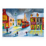 SNOW SCENE TRAM STREET SCENE Gordon Bruce Post Card