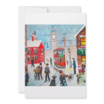 Snow scene winter chimney sweeps painting G Bruce Personalized Announcements