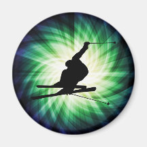 Snow Ski Gift Magnet