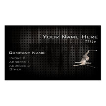 Snow Skiing; Cool Black Business Card