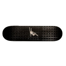 Snow Skiing; Cool Black Custom Skate Board