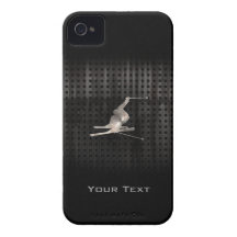 Snow Skiing; Cool Black iPhone 4 Case-Mate Case