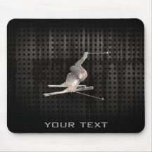 Snow Skiing; Cool Black Mousepad