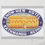 Snow-View Hotel Kathmandu Nepal, Vintage Custom Flyer
