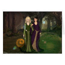 Snow White and Rose Red Greeting Card